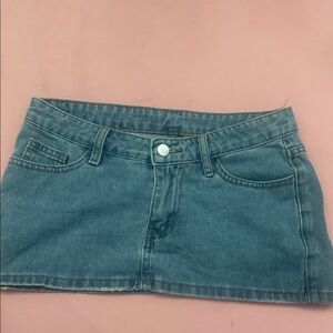 Blue Denim Mini Skirt